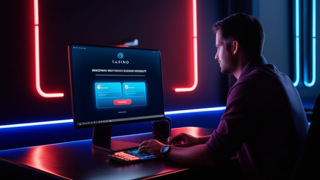 User checking verification email and account recovery steps on a glowing monitor